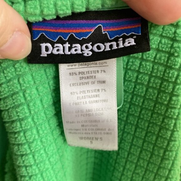 Patagonia Women’s R1 Regulator Grid Fleece Green Full Zip Polartec Jacket Small - Picture 10 of 14
